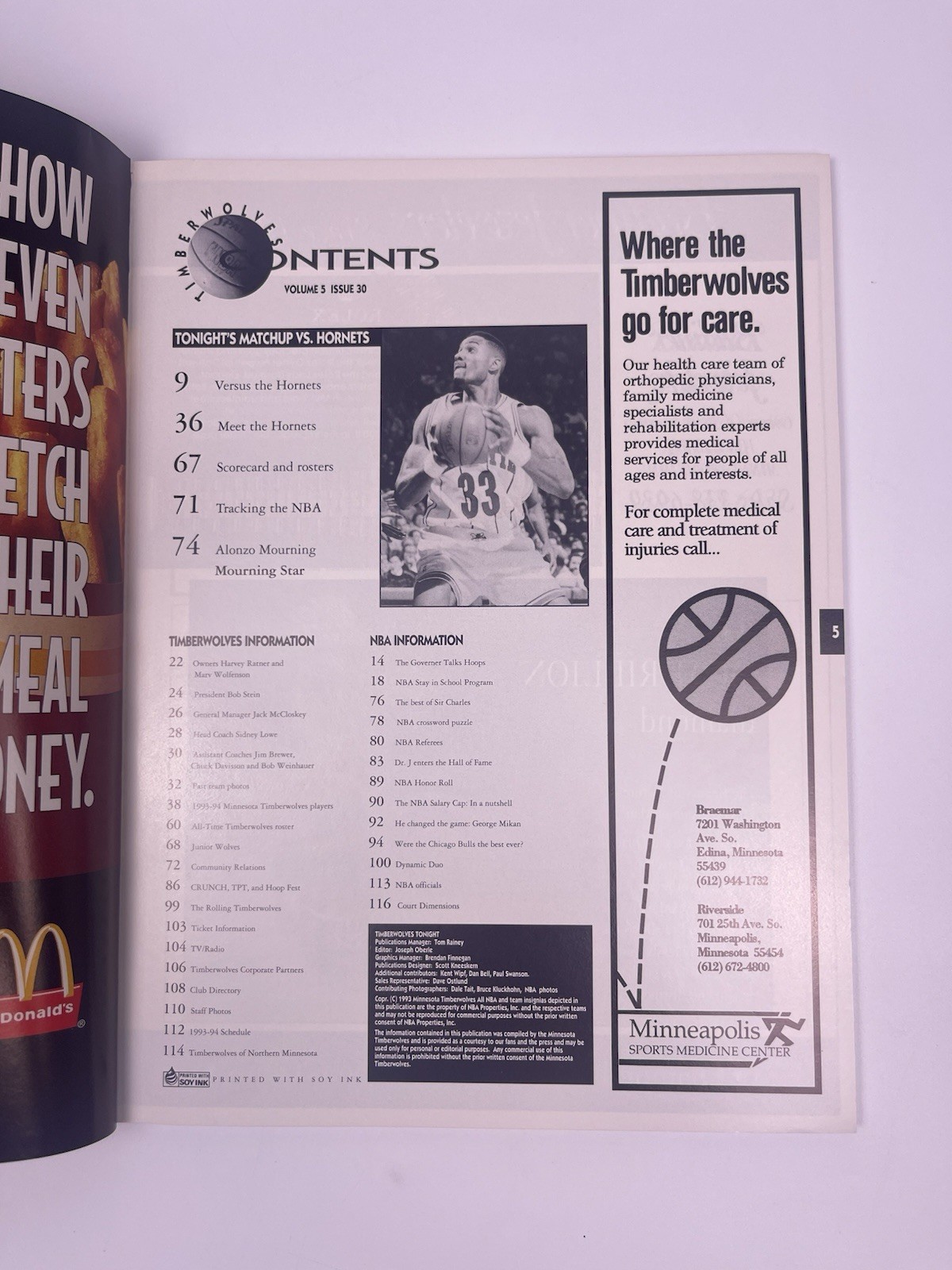Minnesota Timberwolves Vs Charlette Hornets Mar. 14 1994 TONIGHT Program Mournin