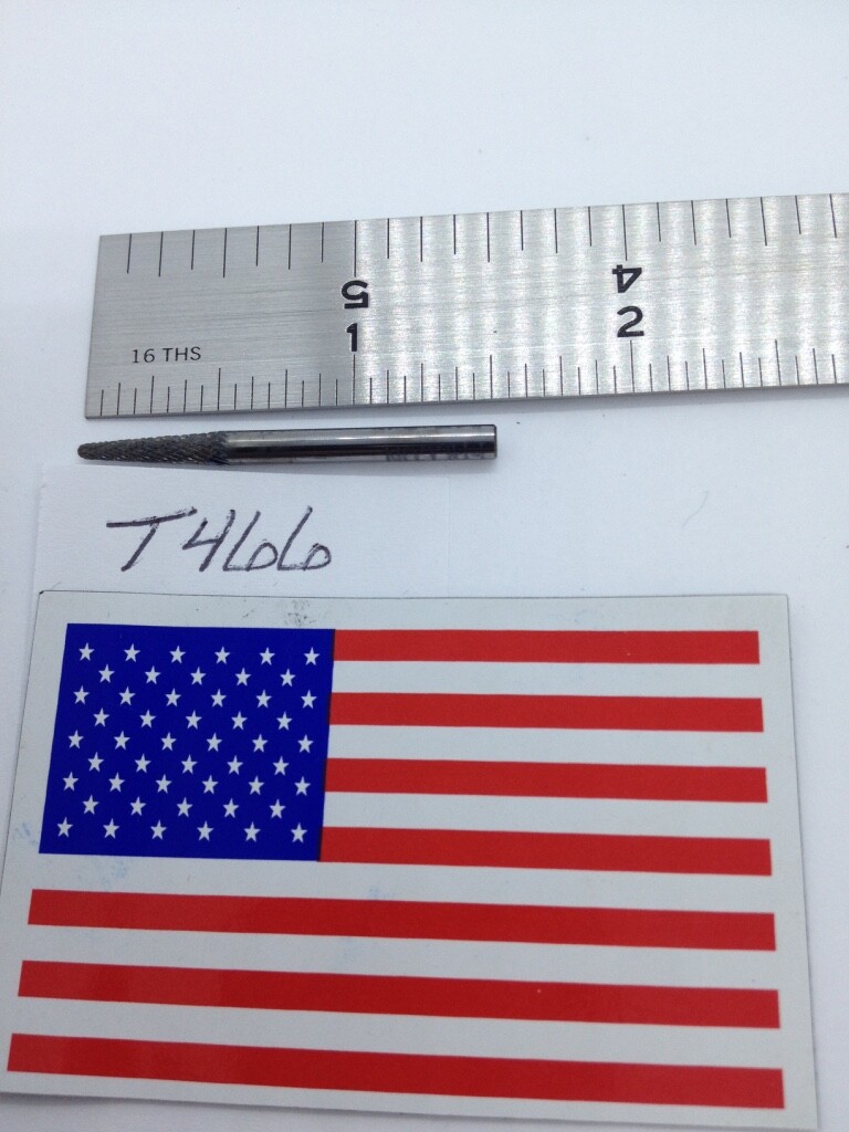 1 NEW FALCON / SGS 1/8" SHANK CARBIDE BURR SL-42 DOUBLE CUT. FINE USA BUR (T466)