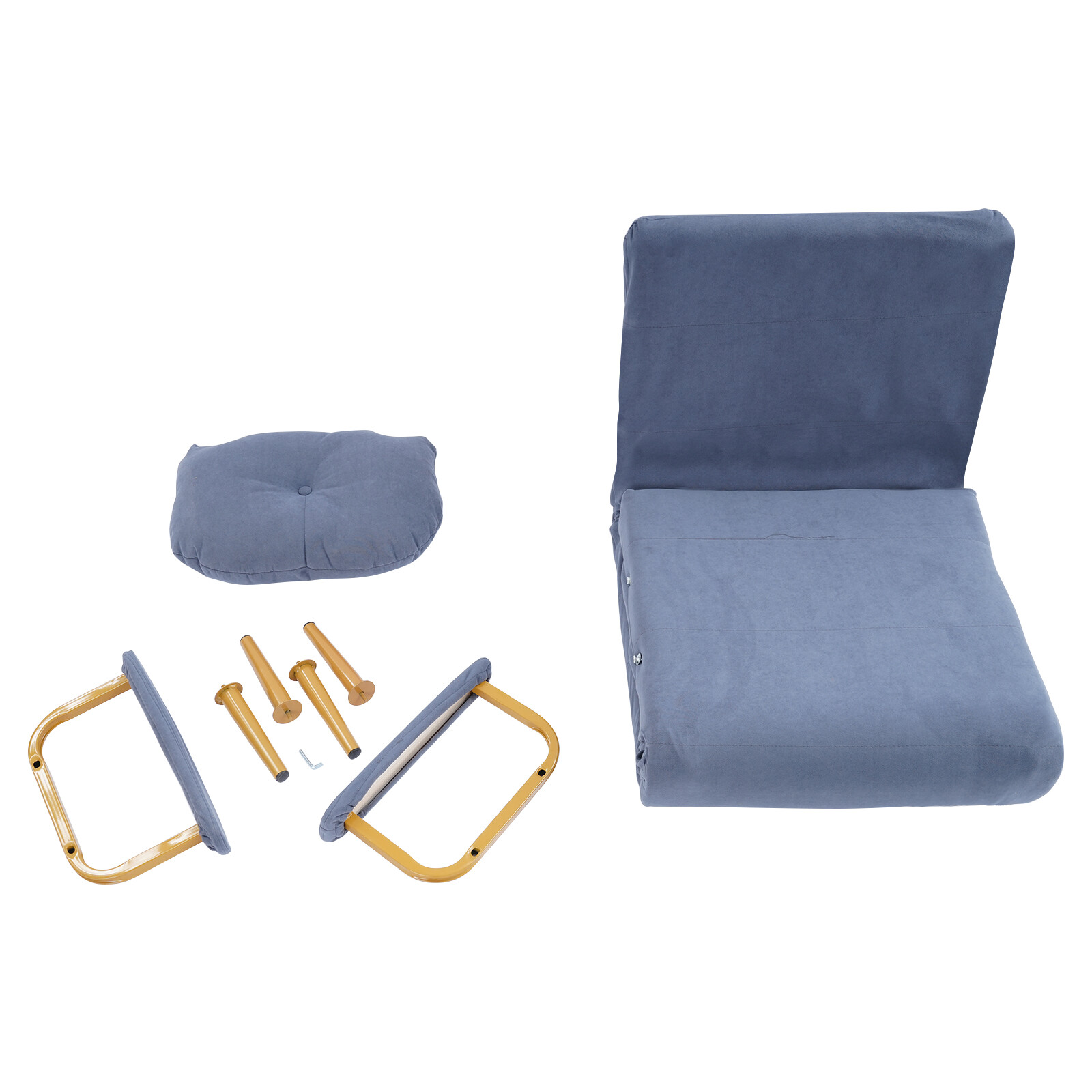 Convertible Sofa Bed Folding Sofa Bed w/ Pillow & 5-Position Adjustable Backrest
