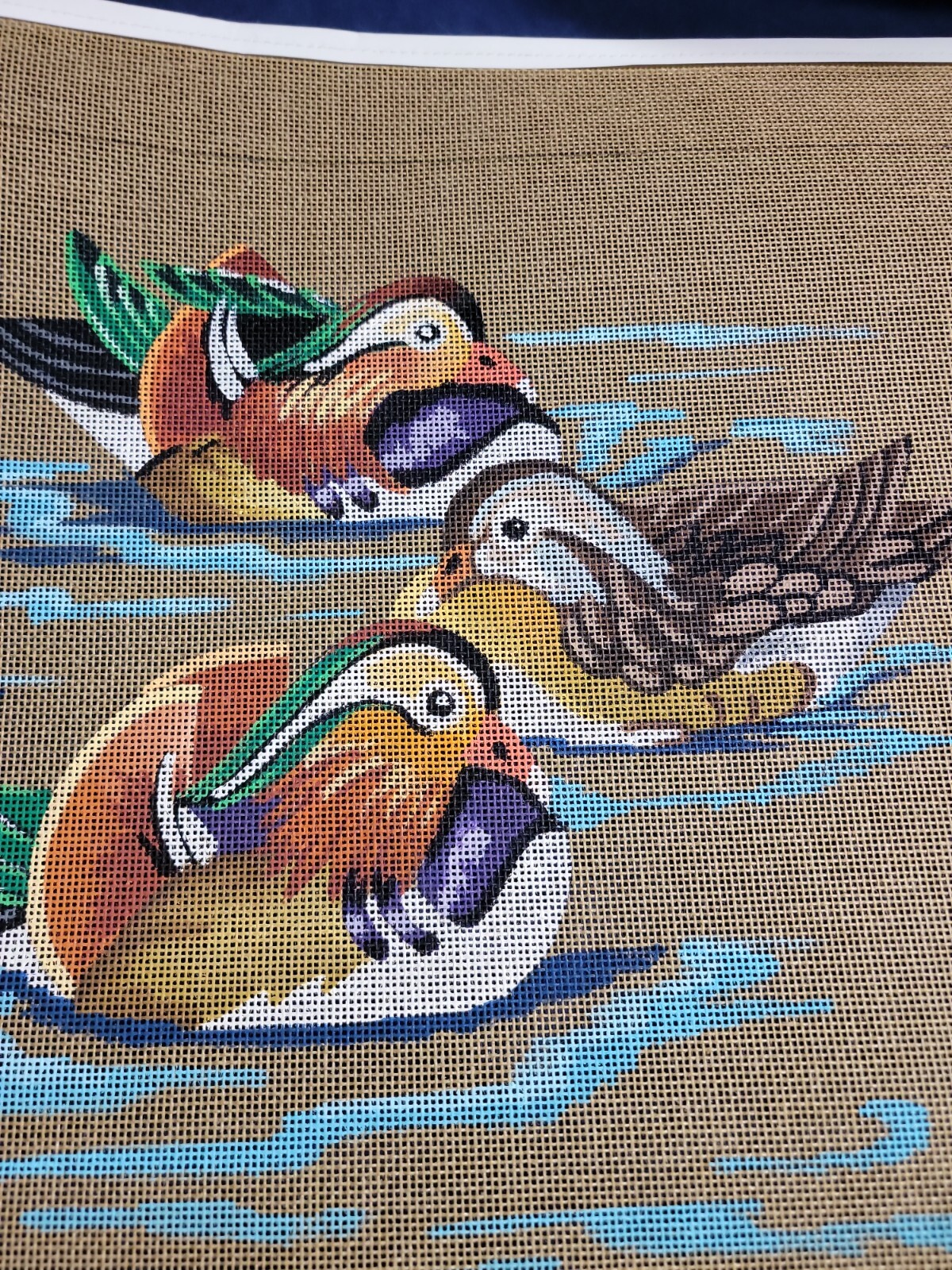 Needkepoint Canvas ONLY Mallards Ducks Wildlife Fowl Water Swimming Swim NEW #14