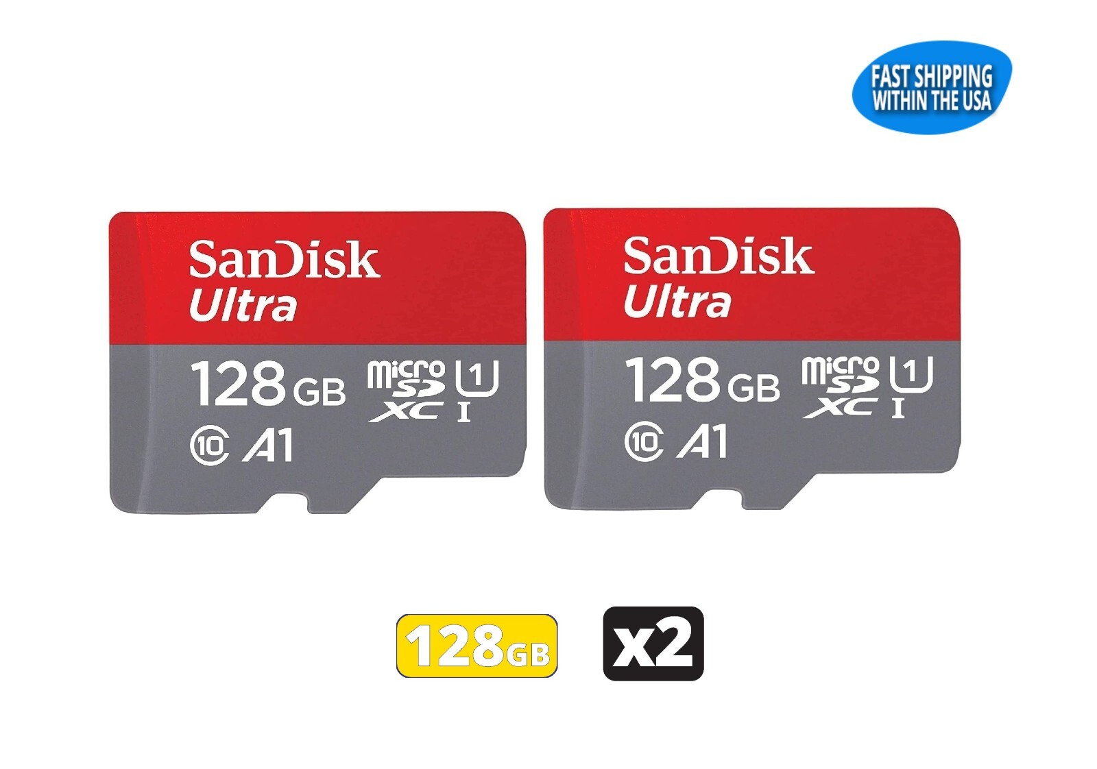 Sandisk Ultra 128GB MicroSD Memory Card Steam Deck Nintendo Switch 3DSXL(2 PacK)