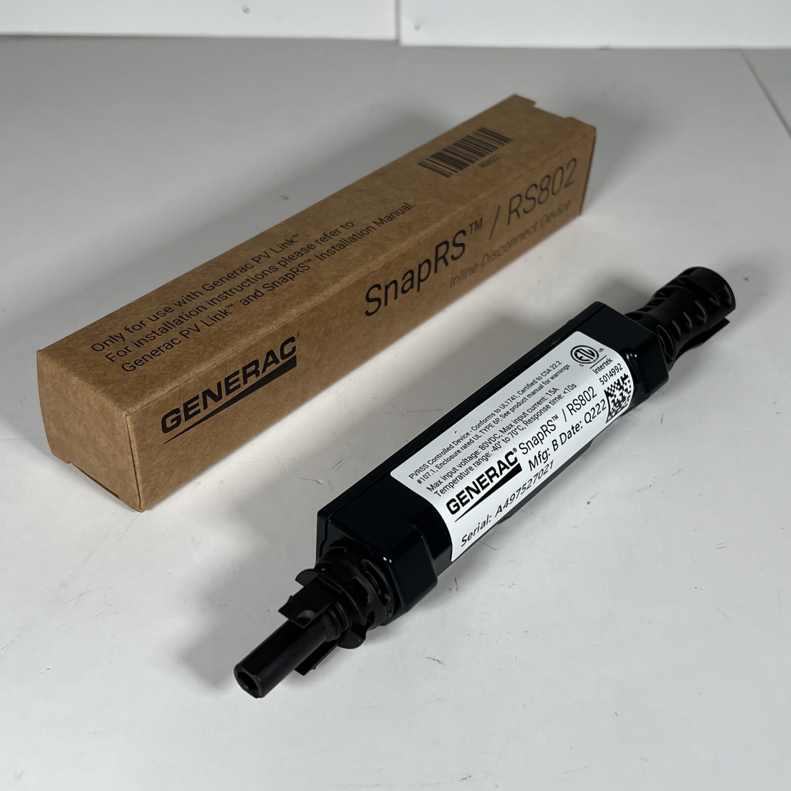 Generac SnapRS Inline Disconnect Device RS802