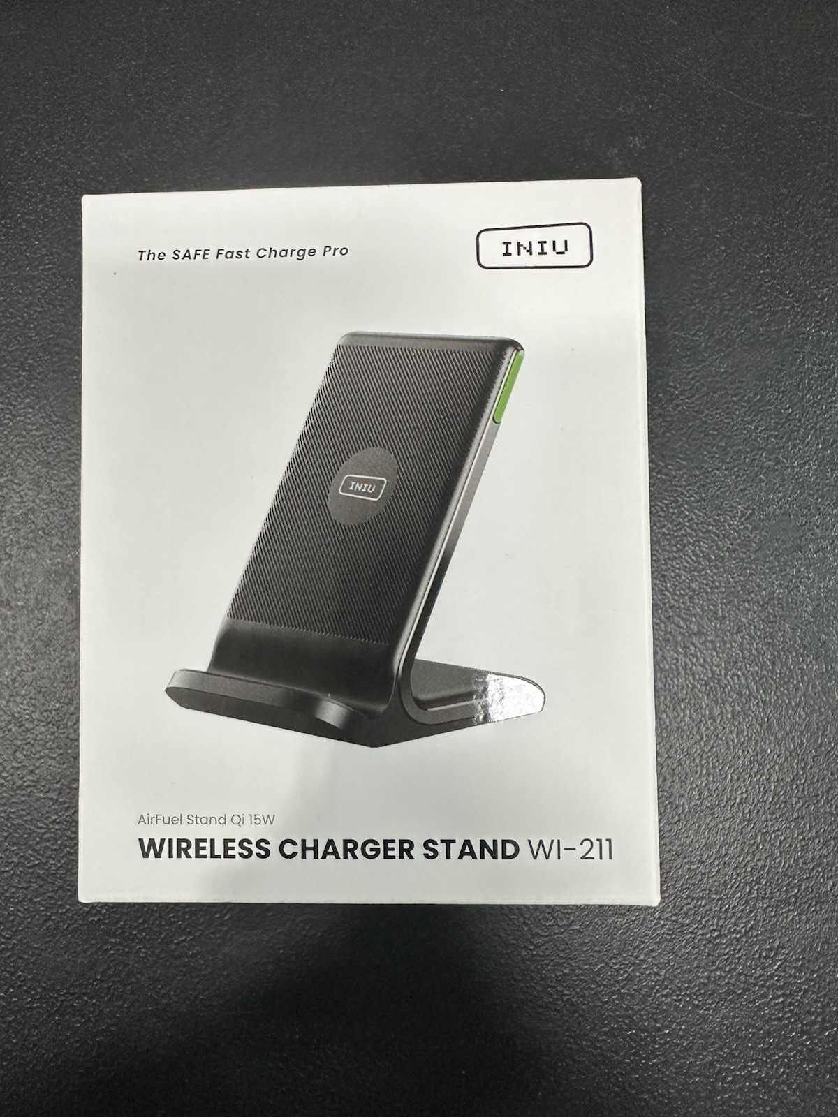 INIU WI-211 Airfuel Stand Qi 15W Wireless Fast Charger Stand - Black