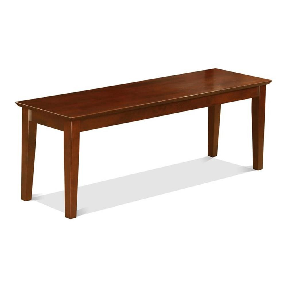East West Furniture Capri 18" Traditional Wood Bench in Rich Mahogany