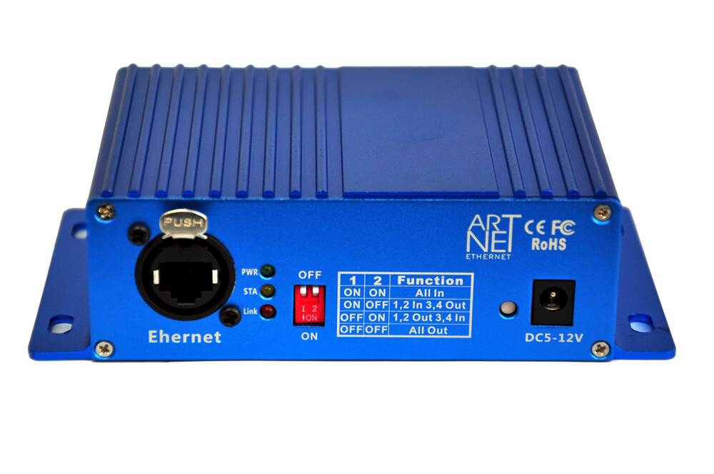 DMX512 4 Way ArtNet Ethernet Converter 3PIN Controller Stage Moving Head Light