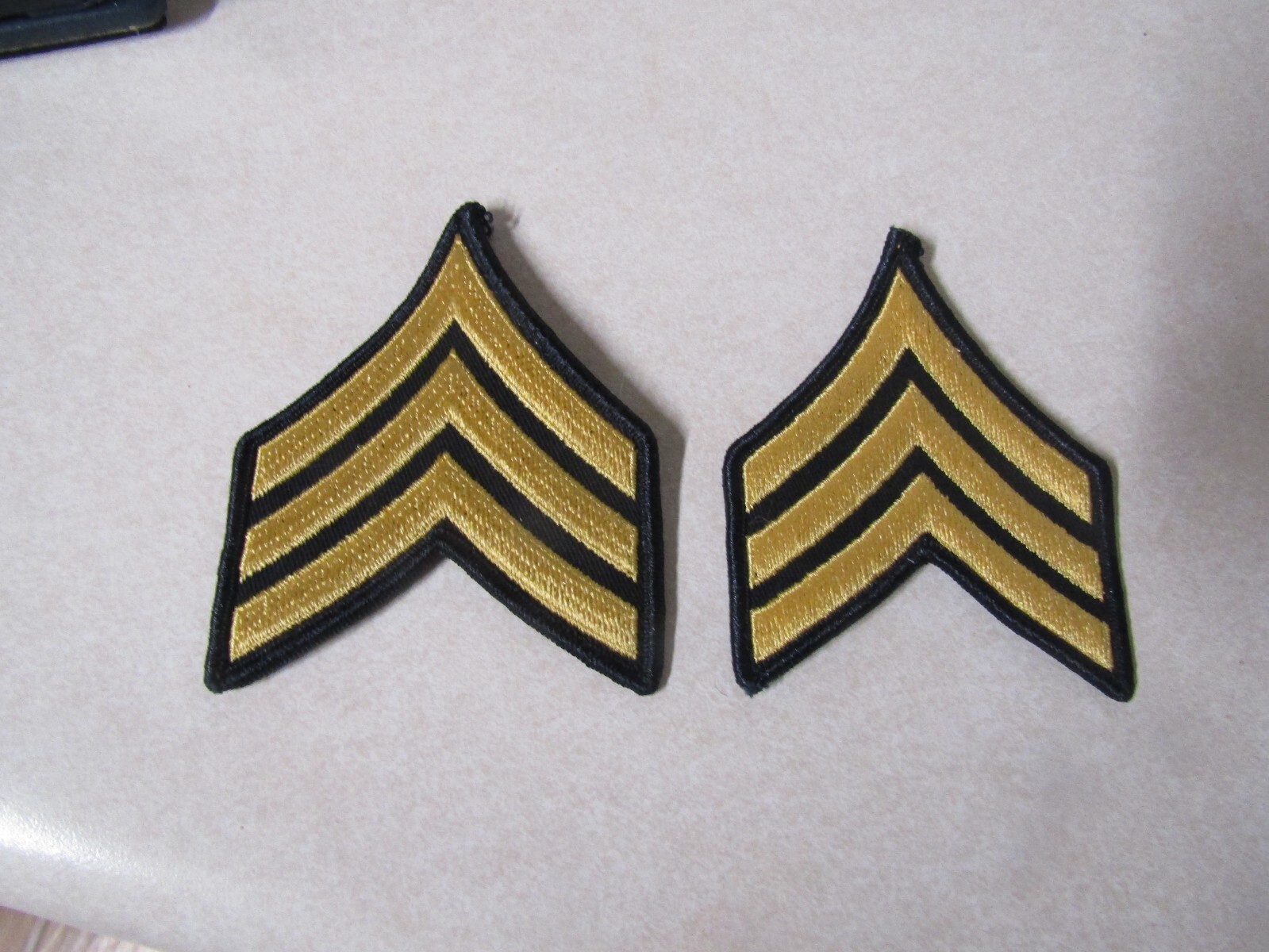 MILITARY PATCH US ARMY CLOTH RANK SET OF 2 SERGEANT E-5 FOR DRESS BLUES