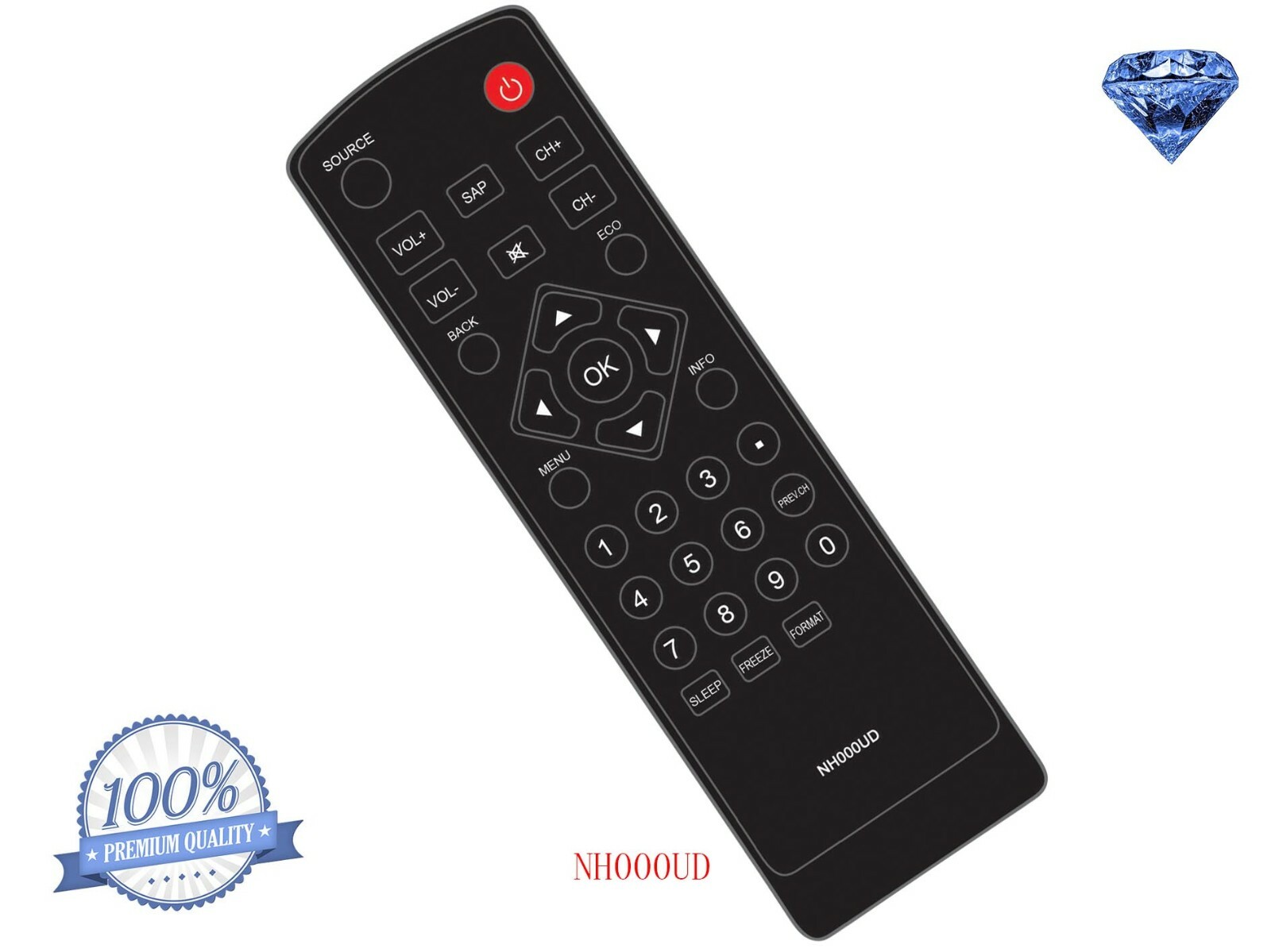 New NH000UD Replace Remote Control Applicable for Sylvania TV LC195SLX LC320SLX
