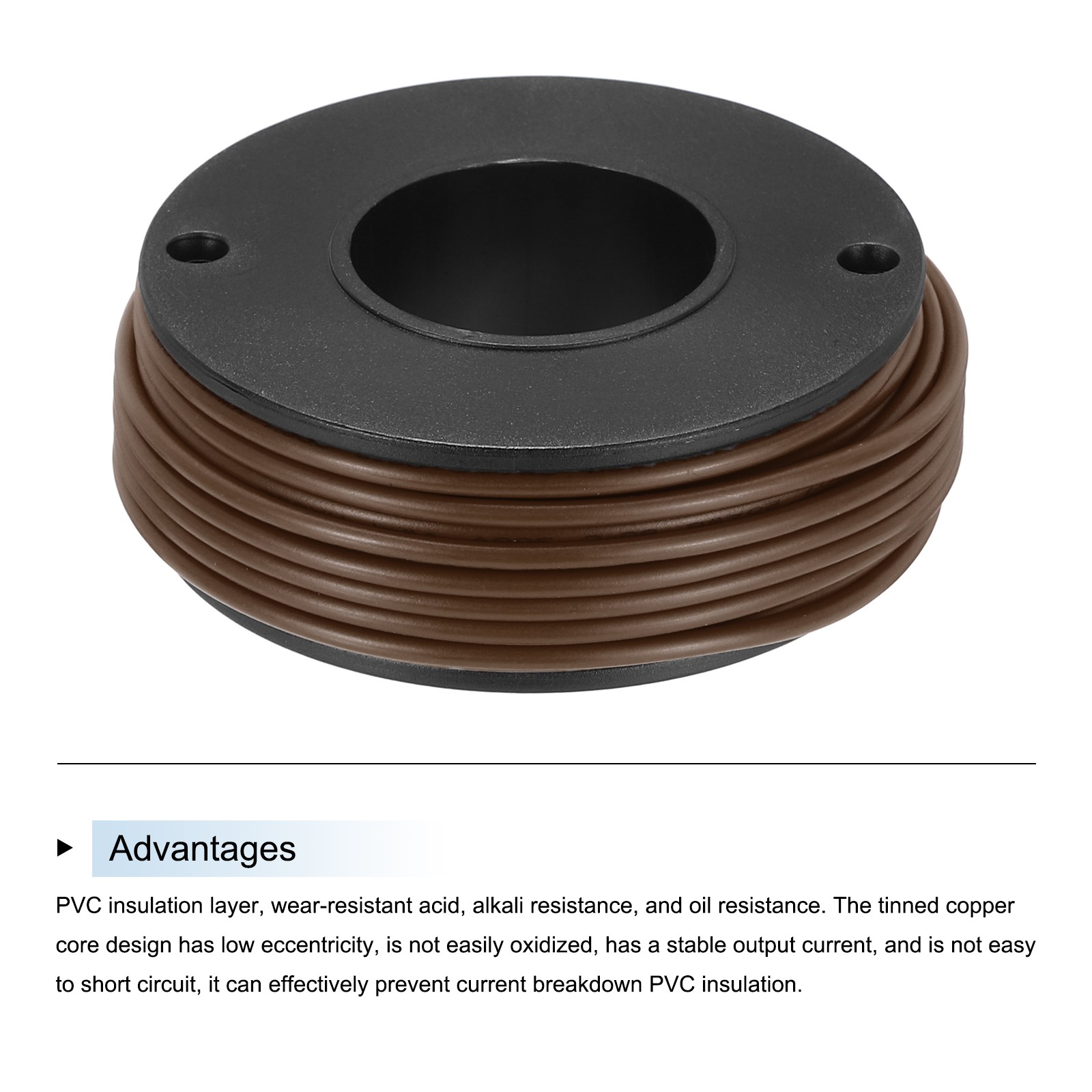 20AWG Stranded Wire PVC Hookup 10M/33ft Brown, Electrical Wire UL1007 Spool