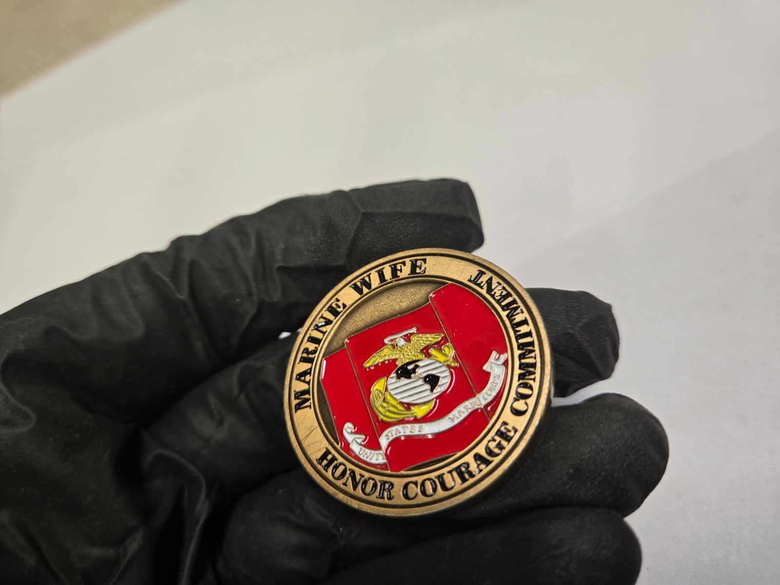 1.5" Marine Wife Challenge Coin Honor Courage Commitment