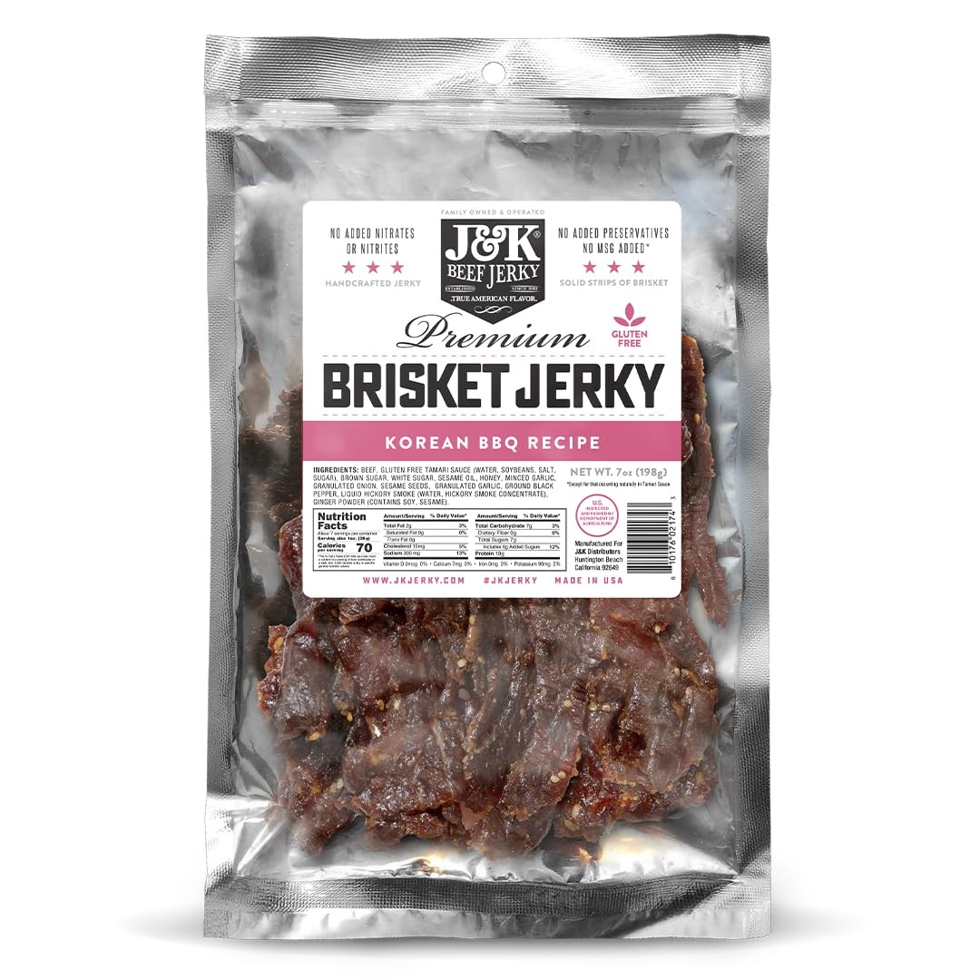 J&K Beef Brisket Jerky - Korean BBQ - Hand Crafted Small Batch American Made ...