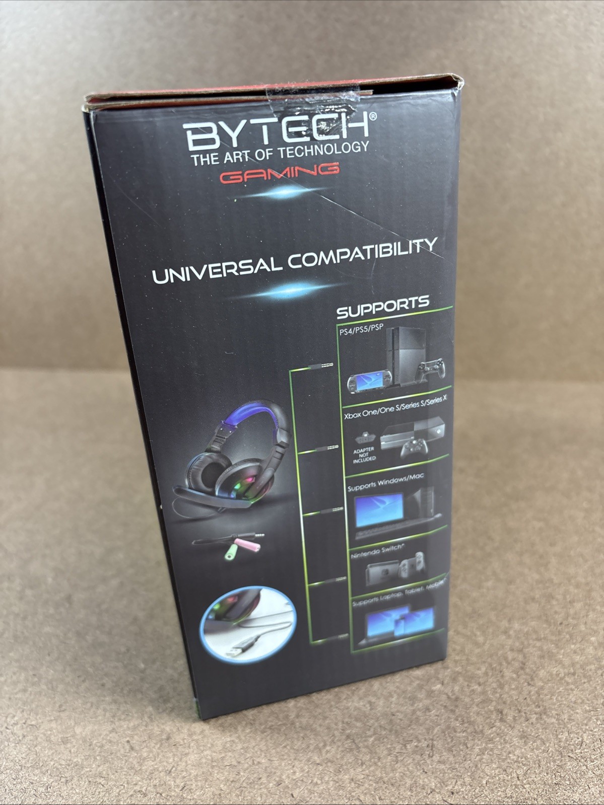 BYTECH Gaming Headset with Backlight 3.5MM Adjustable Volume & Headband NEW!