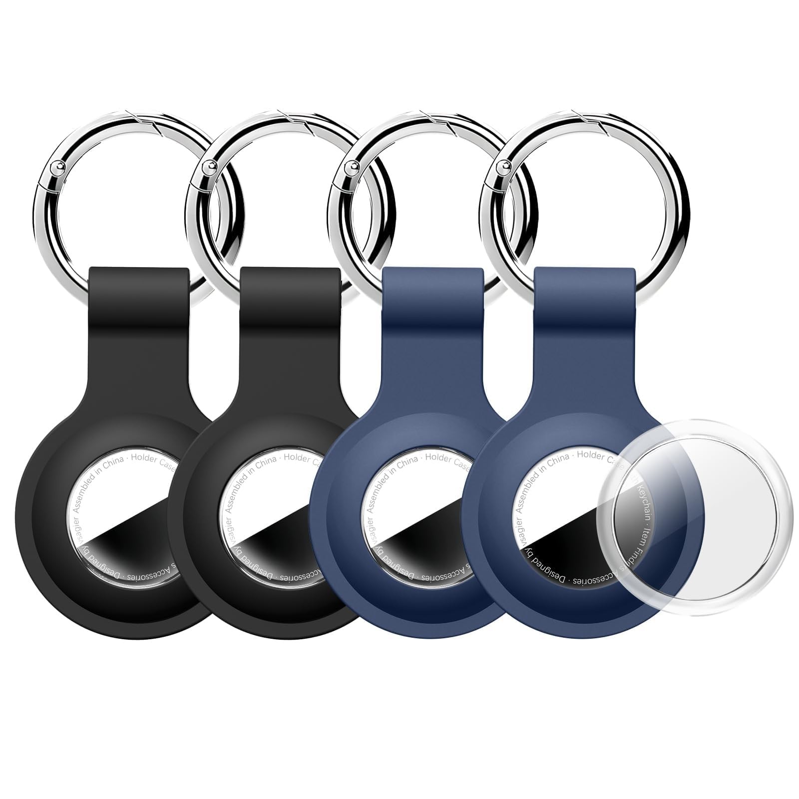 Vsagier Upgrade for Air Tags-4 Pack A5-Black/Black/Dark Blue/Dark Blue