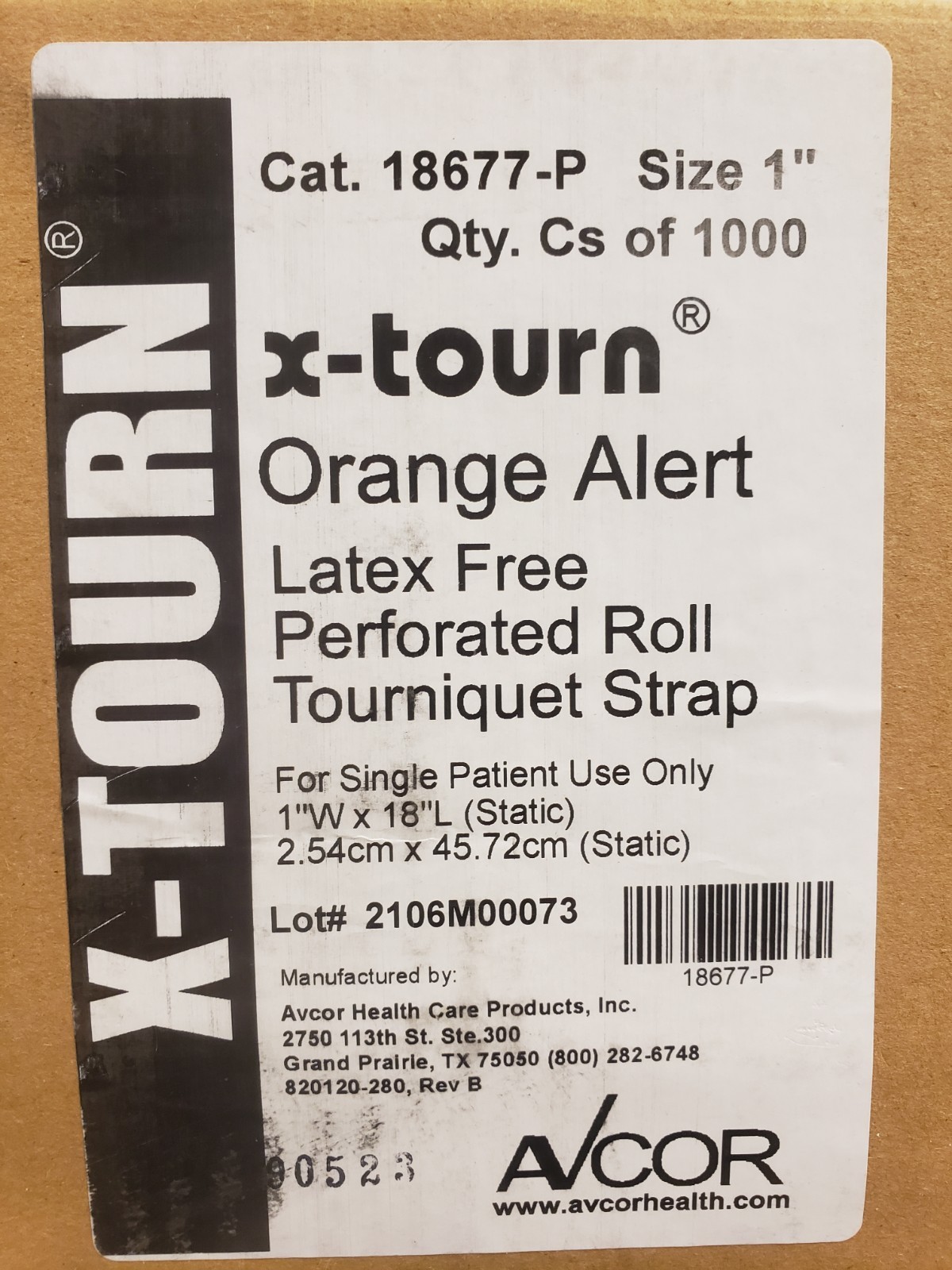 Avcor health care x-tourn tourniquet, 1"x18" orange 18677-p. Full case/Free Ship