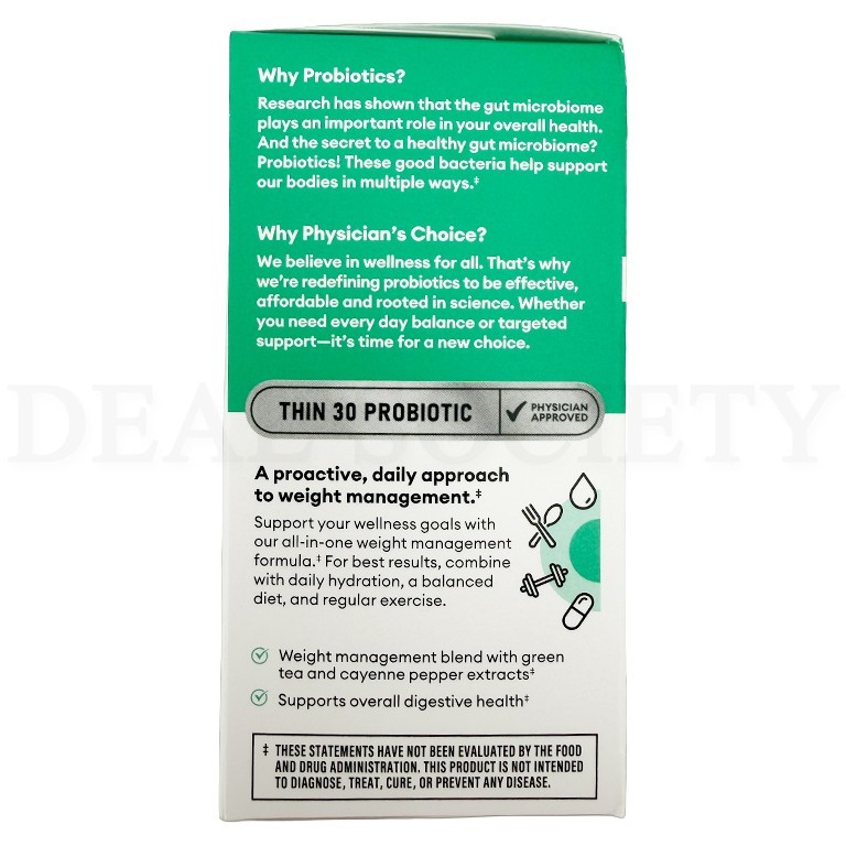 Physician's Choice Thin 30 Probiotic for Weight Management 30 Count