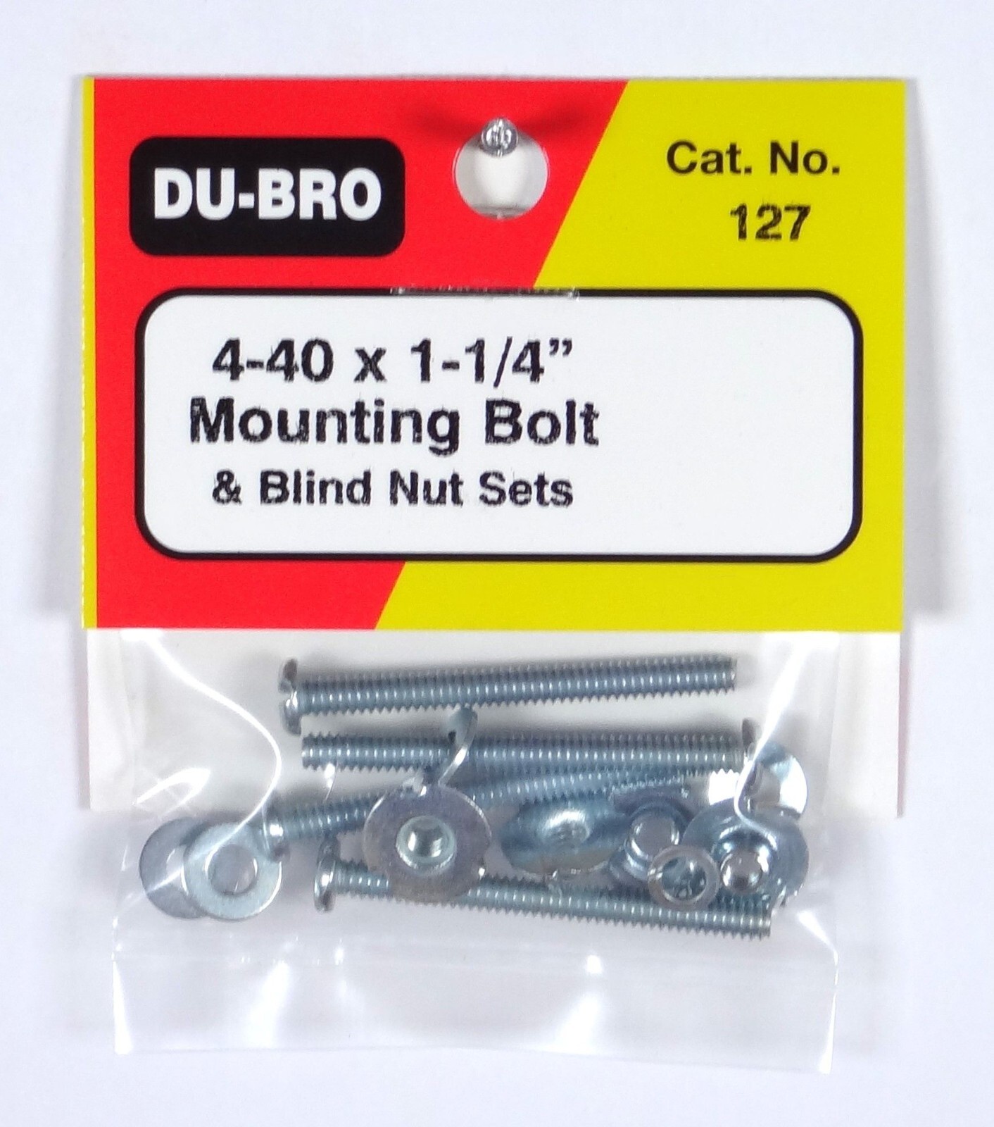 DU-BRO 4-40 X 1-1/4" MOUNTING BOLT AND BLIND NUT SET ( PKG. OF 4 )( CAT. # 127 )