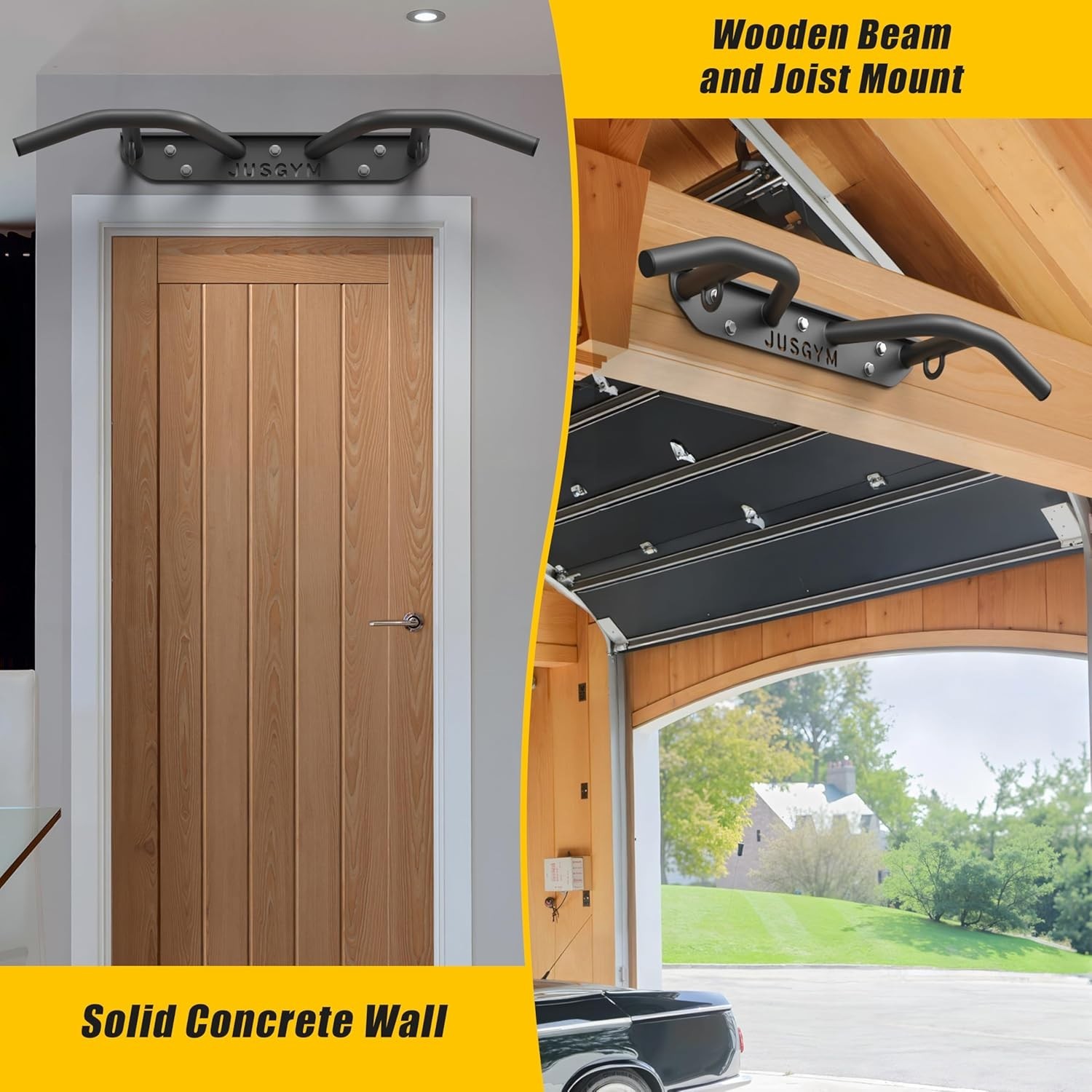 Ceiling Mounted Pull up Bar - Heavy Duty, Highly Adjustable, Multifunctional