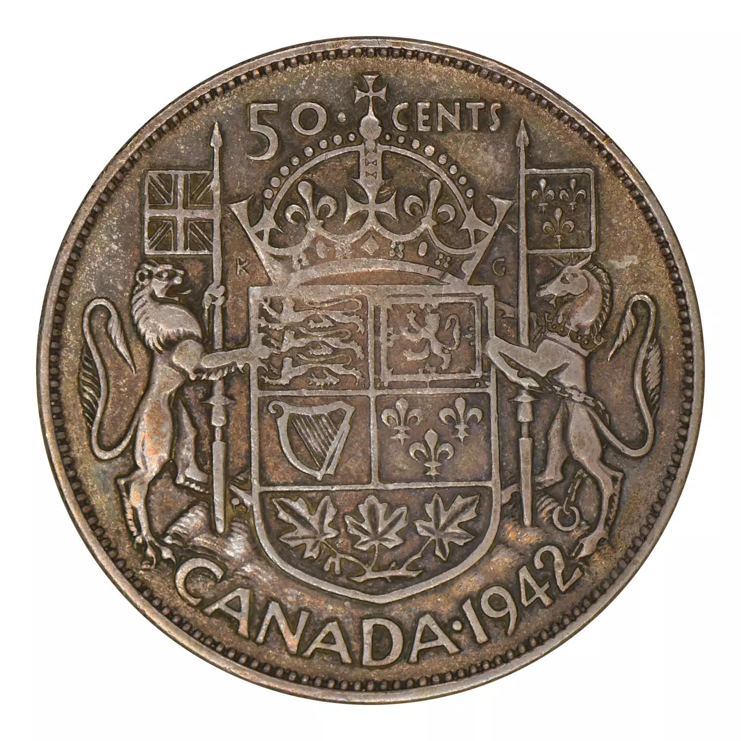 1942 CANADA 50 CENTS Circulated Condition