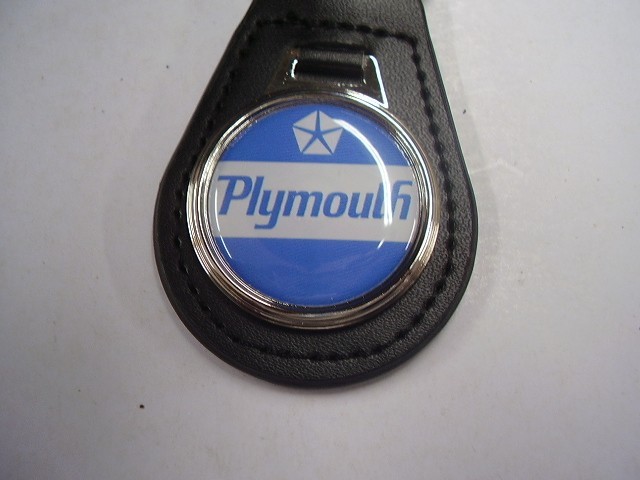 PLYMOUTH  VINTAGE 60'S ? LOGO    KEY CHAIN   LEATHER FOB