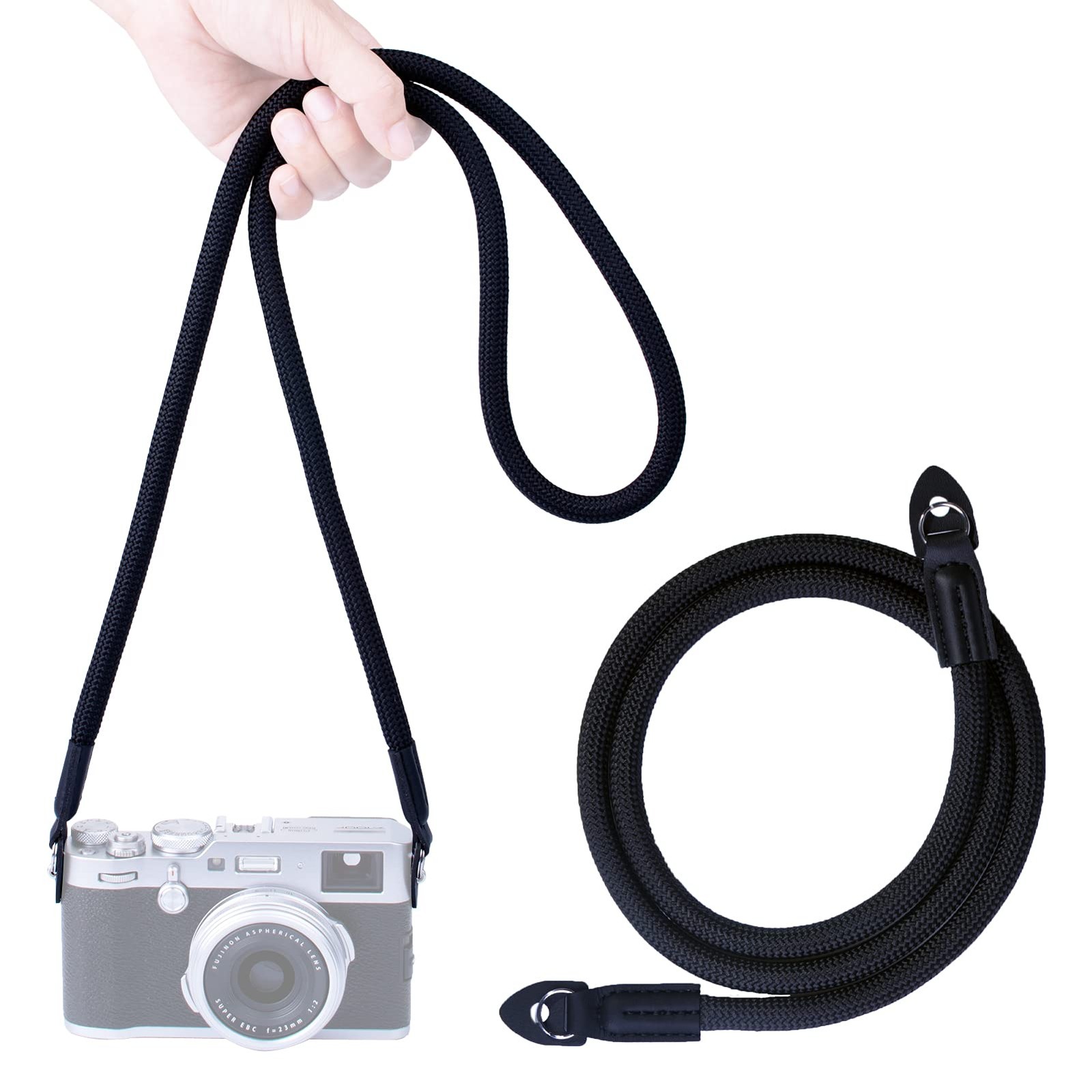 VKO Camera Strap,Climbing Rope Strap for DSLR SLR 120cm, Black