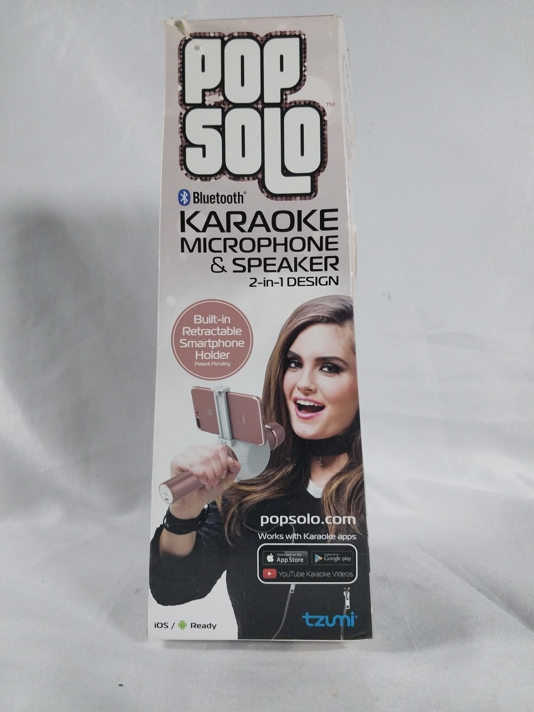 Pop Solo Bluetooth Karaoke Microphone w/ Smartphone Holder