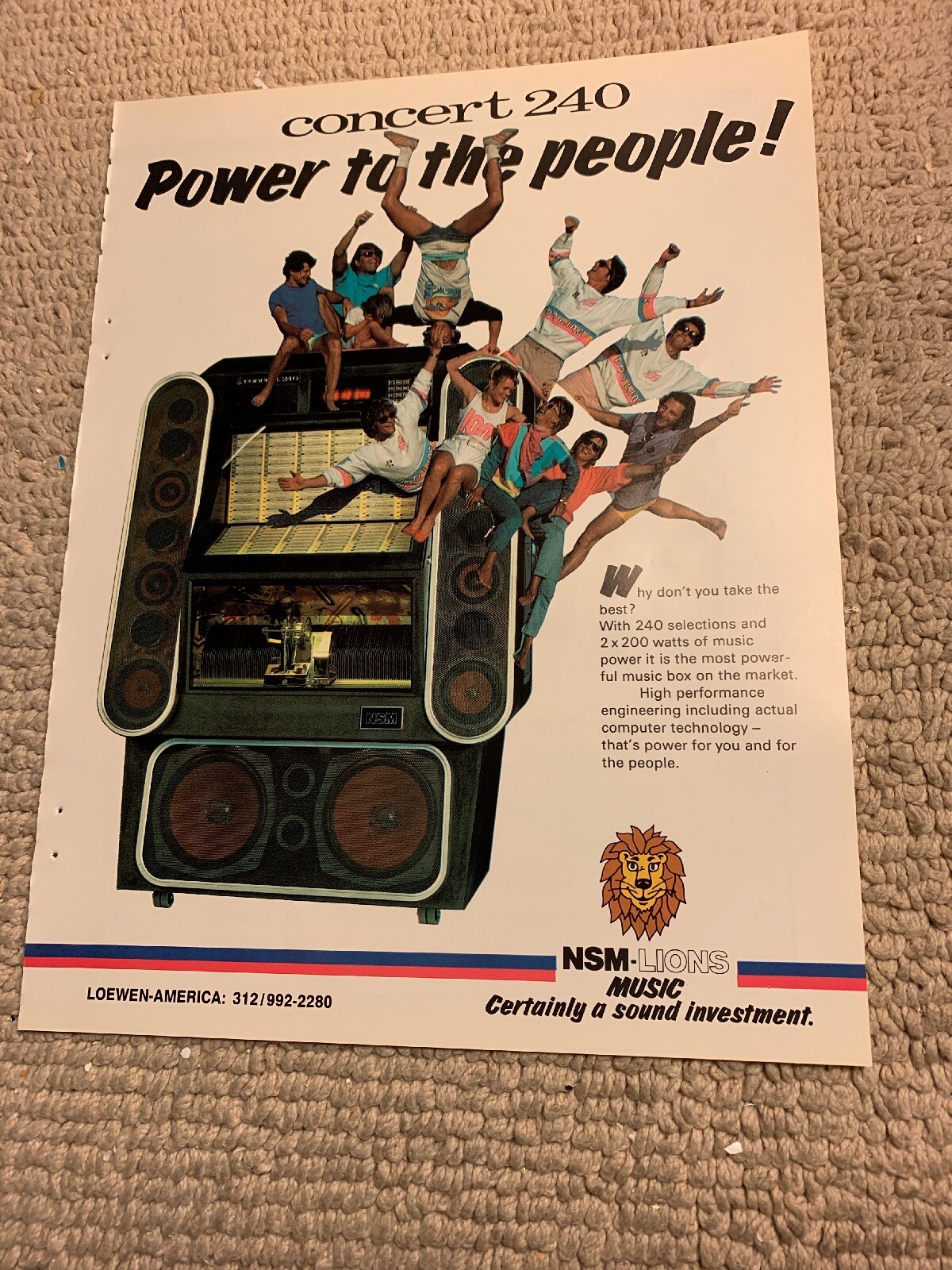 11-8 1/4” Nsm Concert 240 jukebox FLYER