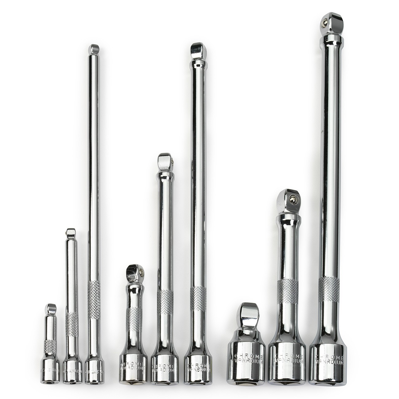 9PC Drive Car Wobble Socket Extension Bar Hand Tool Set Kit Box 1/4" 3/8" 1/2"