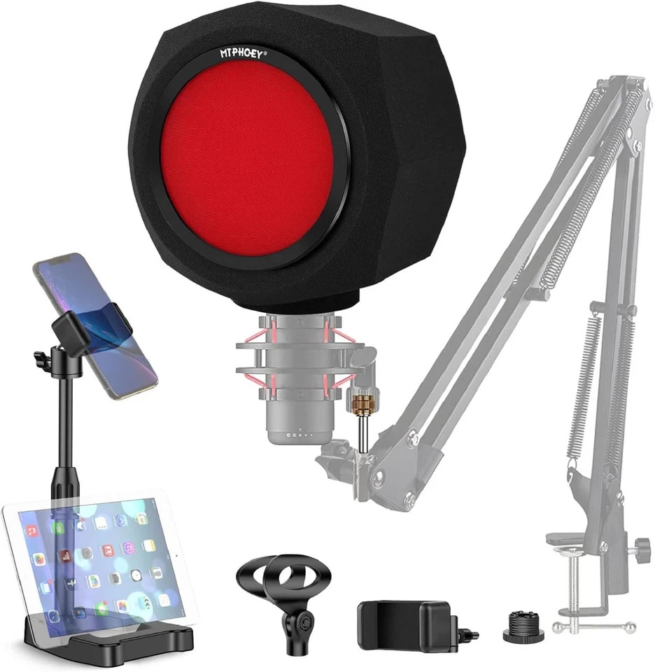 Microphone Windscreen Pop Filter Recording Shield Isolation Shield Sound