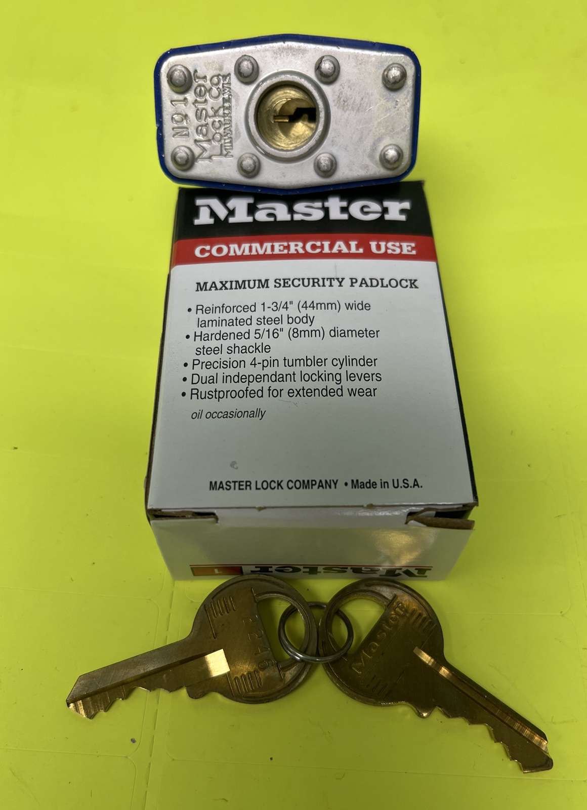 Master Padlock 1A445 -2246,Keyed Alike,W/2 Brass Keys
