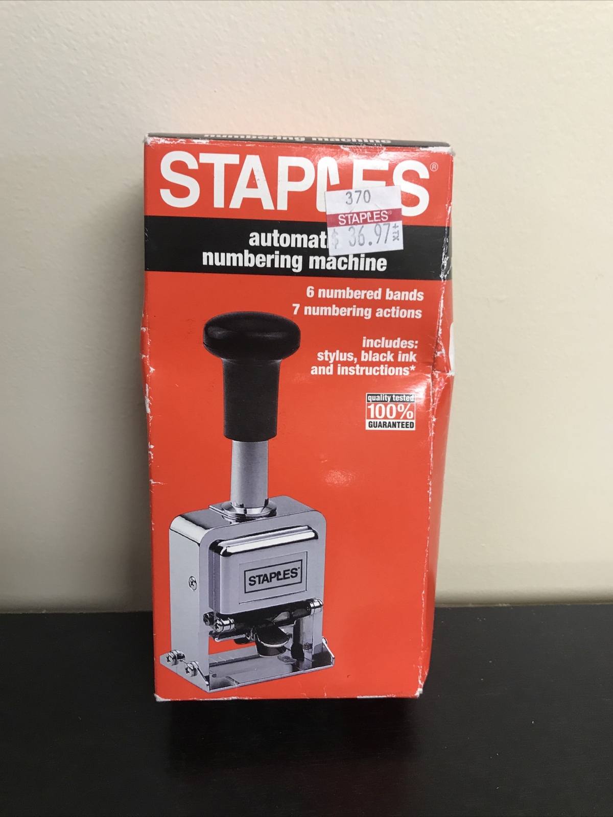 Staples Automatic Numbering Machine, New In Box- 6 Number Stamp Machine