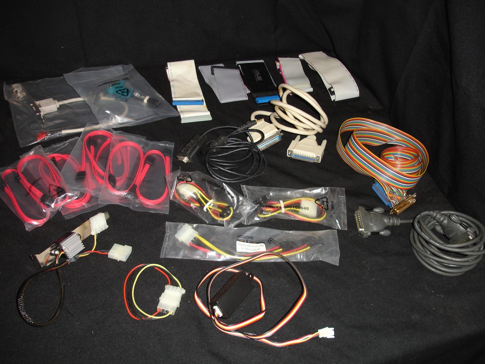 Computer Cables Lot Some Vintage Some NOS includes Rainbow Ribbon Printer Cable