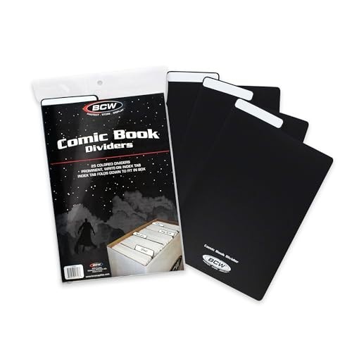 25 Pack Comic Dividers - Archival Plastic Storage Organizers with Write-On Tabs
