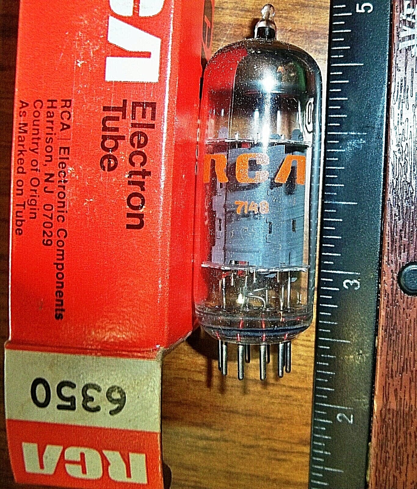 Strong NOS RCA Gray Plate O Getter 6350 Tube