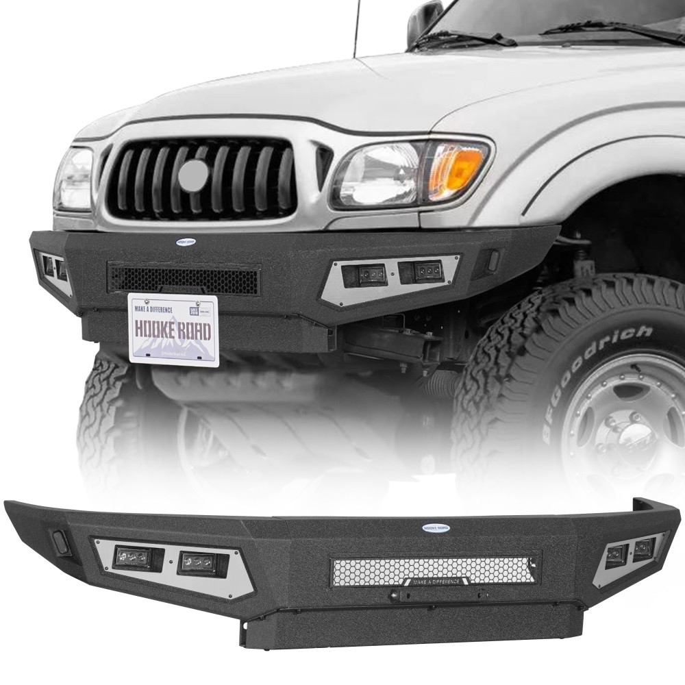 Fit 1995-2004 Toyota Tacoma Steel Front Bumper w/ Spotlights &Turn Signal Lights
