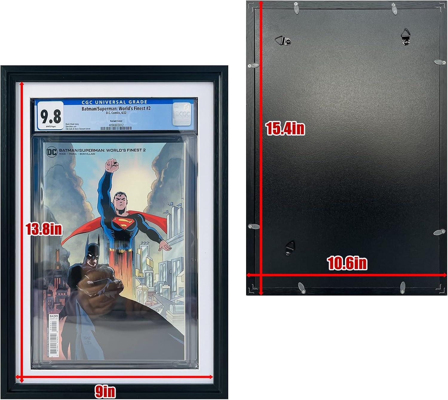 Single Graded Comic Book Frame for Standard CGC Graded Comic Books,Solid Wood (W