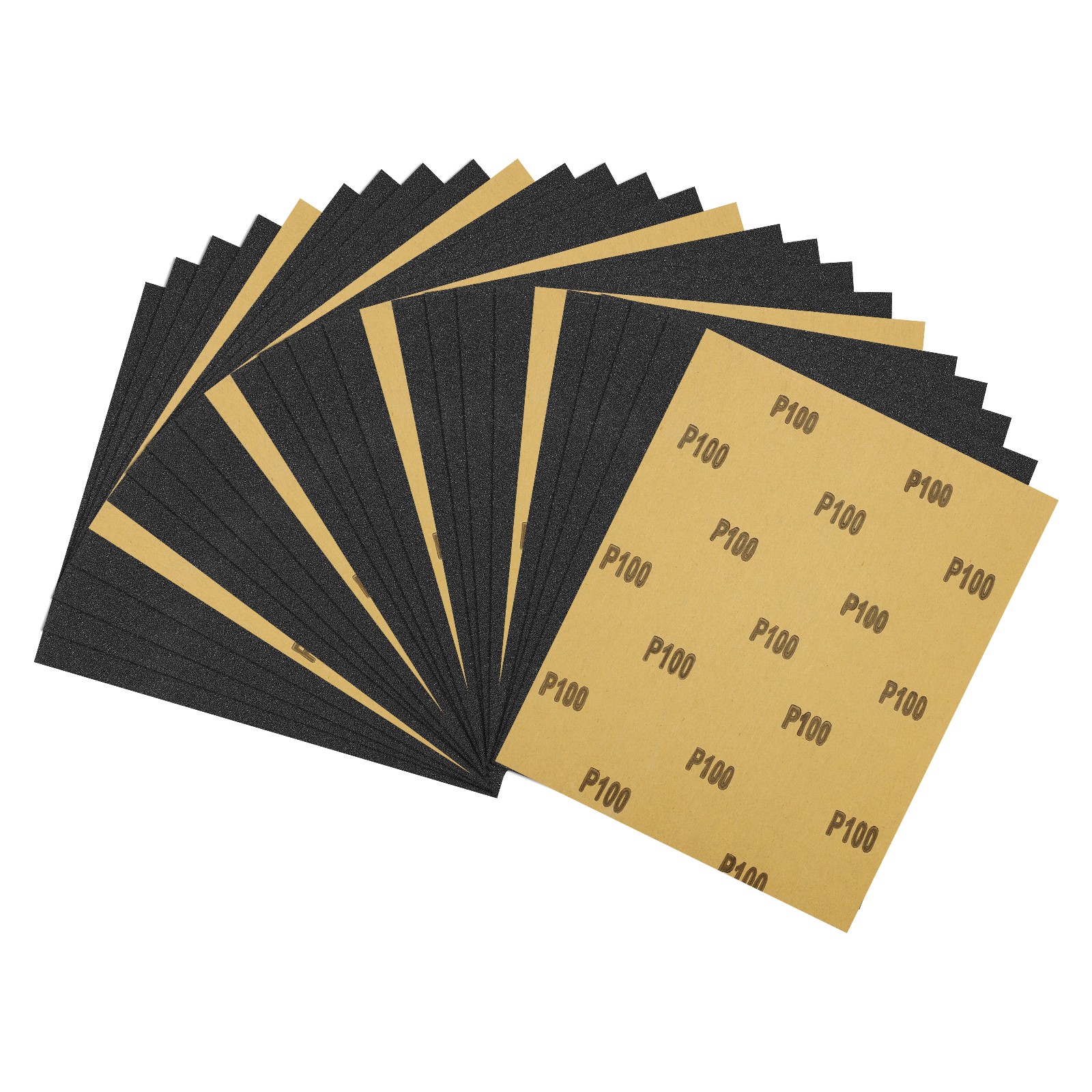 25pcs Sand Papers - [9 x 11 Inch x 100 Grits] Alumina Sandpaper Sheets Black