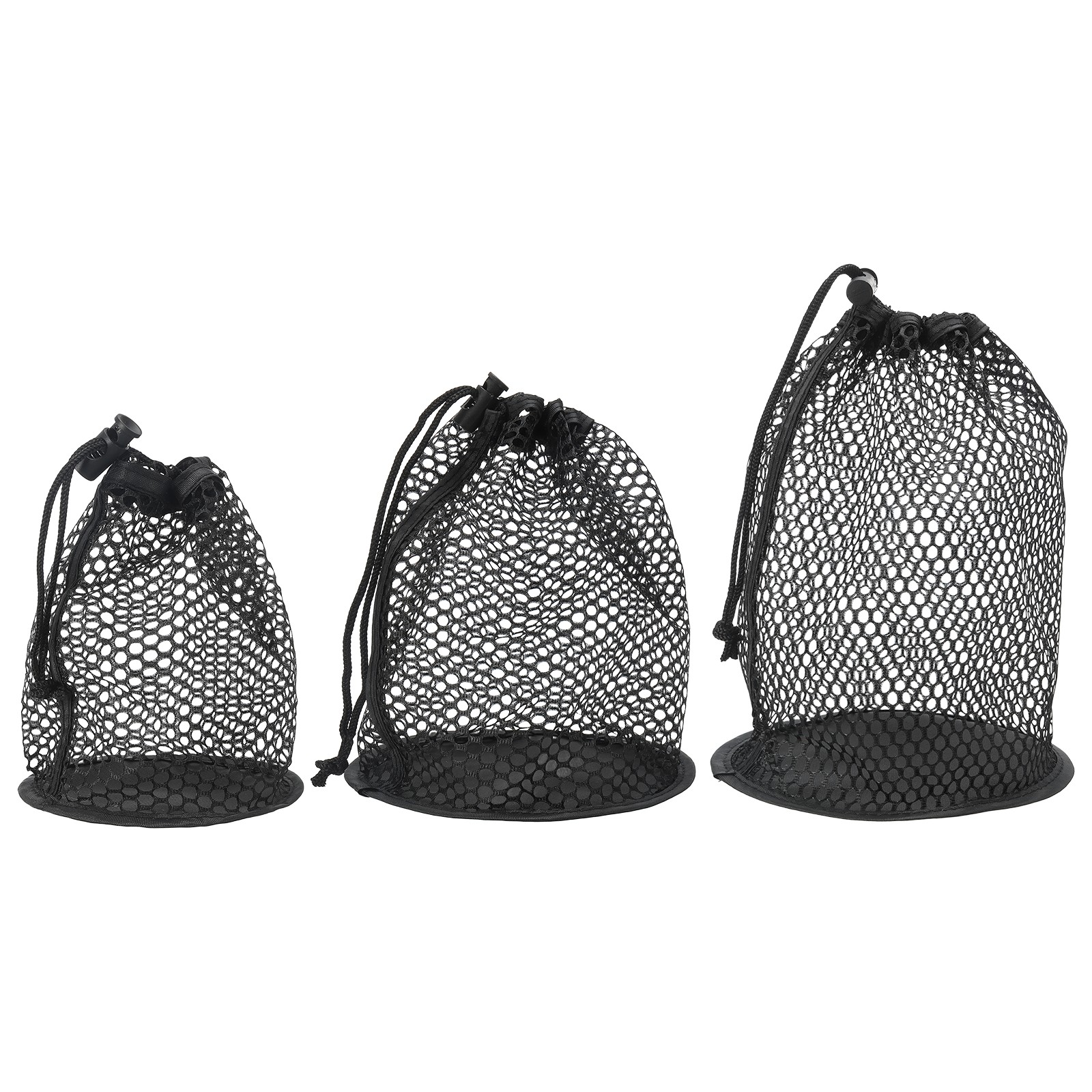 Golf Ball Storage Bag with Drawstring Closure for 50/25/15 Balls 3 Pack & Black