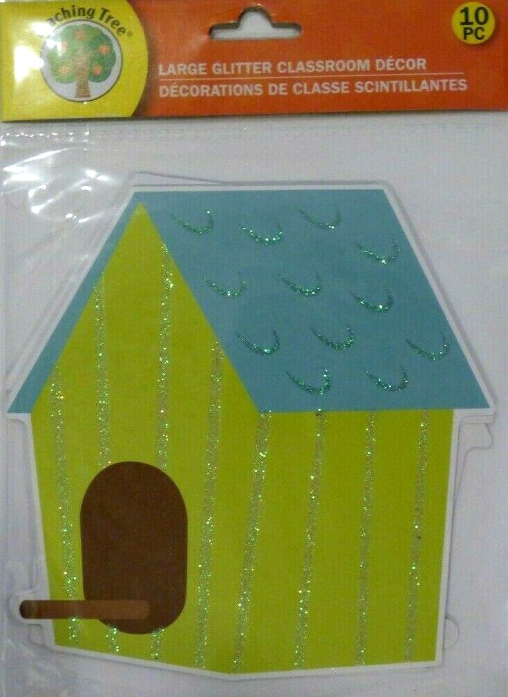 Teaching Tree Large Glitter Classroom Decor Sheets 10 pc ~Birdhouse