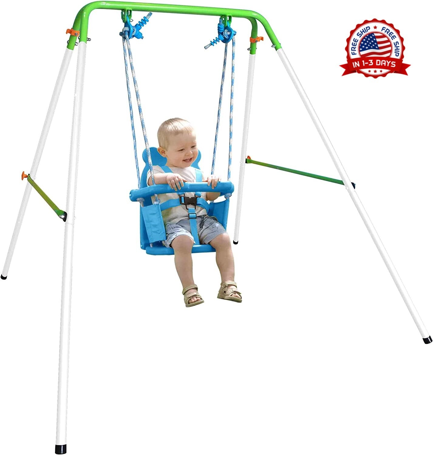 Columpio Infantil Columpios Para Casa Patio Jardin De Niño Bebes Azul 1 2 3 Años