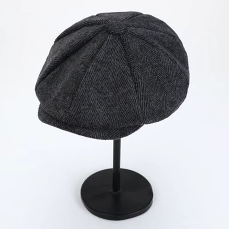 Newsboy Hat Flat Cap Driver Herringbone Tweed Plain Wool Baker Boy Classic Golf