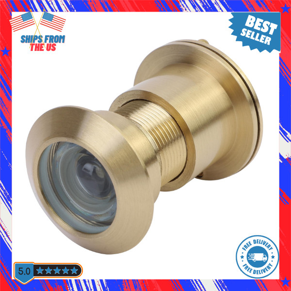 Door Peephole, Solid Brass 220 Degrees HD Door Viewer, with Cover   (Satin Gold)
