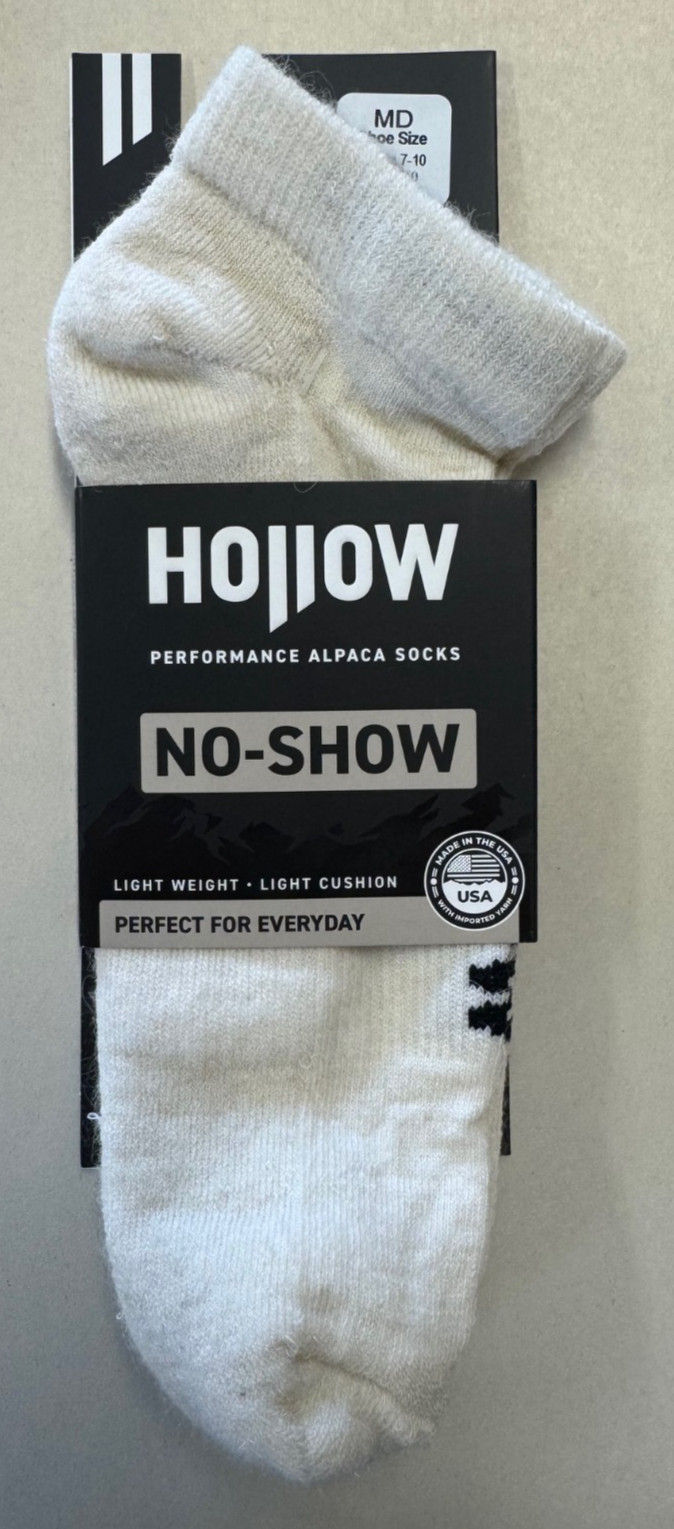 New Hollow Alpaca No-Show Socks White Medium Men 7-9.5 Women 7-10