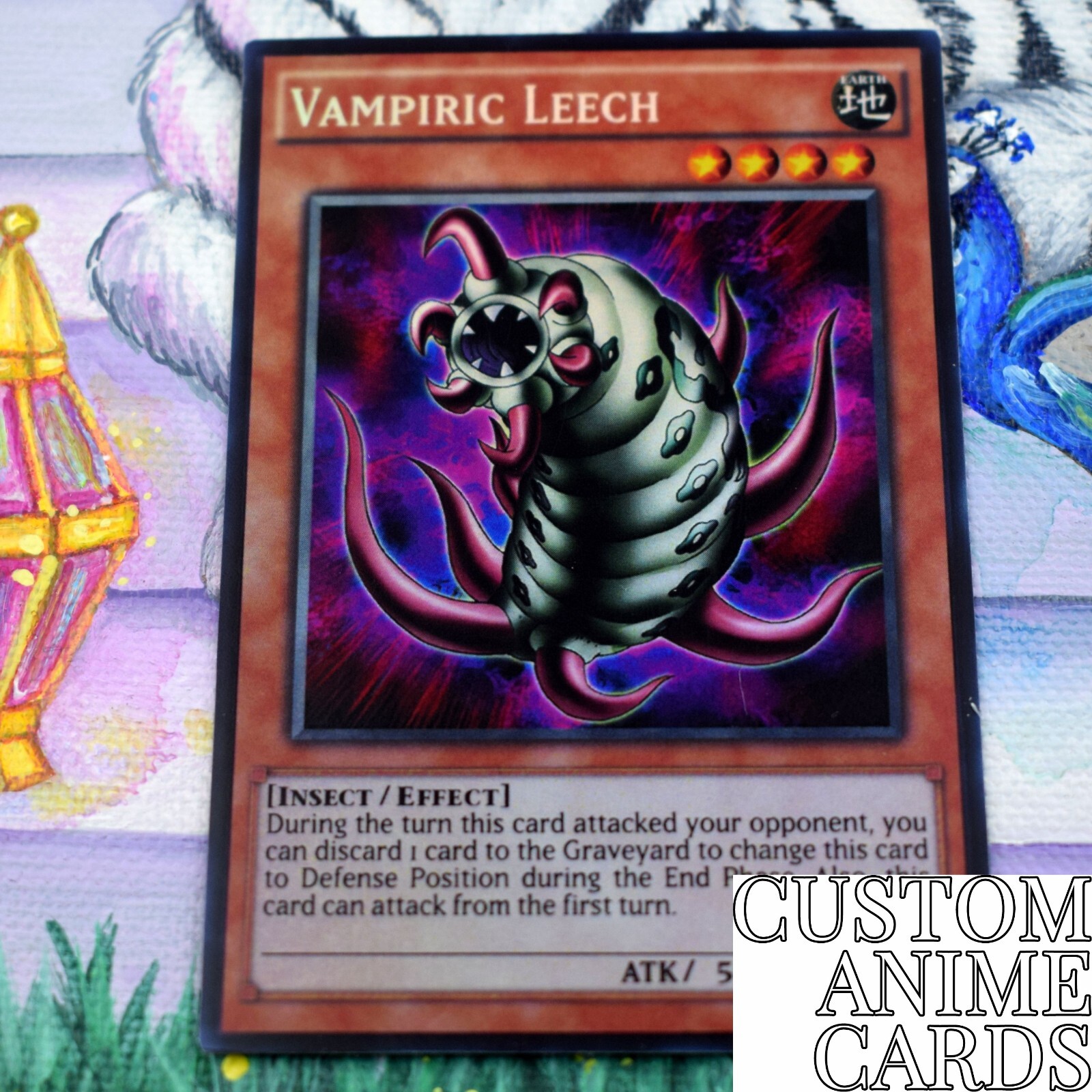 Vampiric leech ANIME EFFECT HOLO card