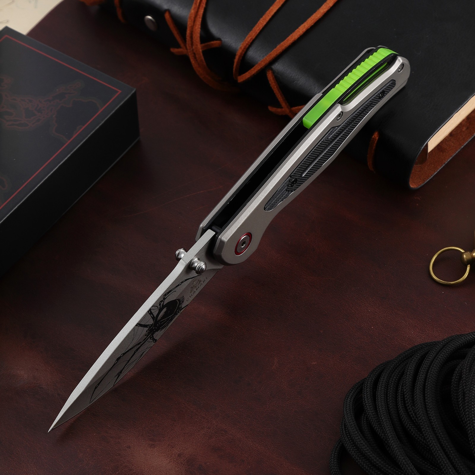Chamaki Spider Folding Knife Tactical EDC Pocket Knife Razor Sharp Gift Ready