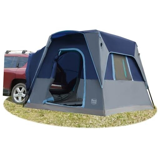5 Person SUV Tent Weather Resistant Portable for Car SUV Van 4-5 Person Blue