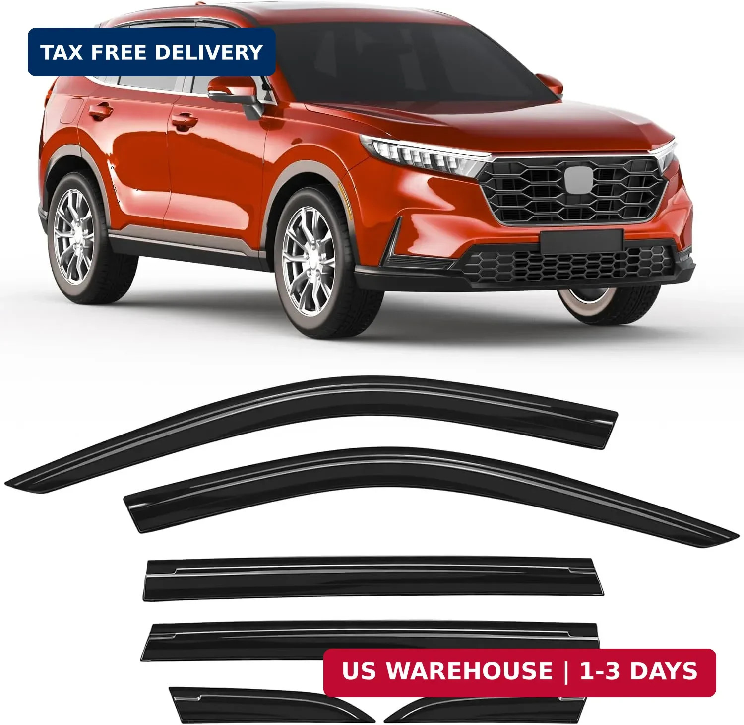 6-PCS Extra-Thick Rain Guards Fit for Honda CR-V CRV 2023 2024 2025 2026 Extra D