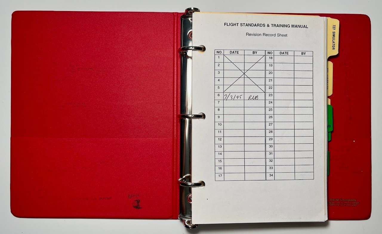 Continental Aircrew Policy Manual 1995 Flight Standards Training B727 Simulator