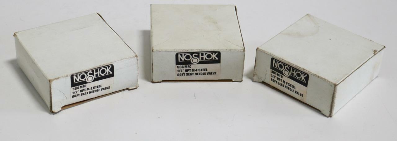 Noshok 504MFC Lot of 3   1/2" NPT M-F Soft Seat Needle Valves, 6000PSI @200DegF