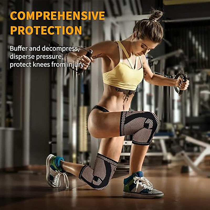 Copper Knee Brace Compression Sleeve Arthritis Joint Support Running Sports Wrap