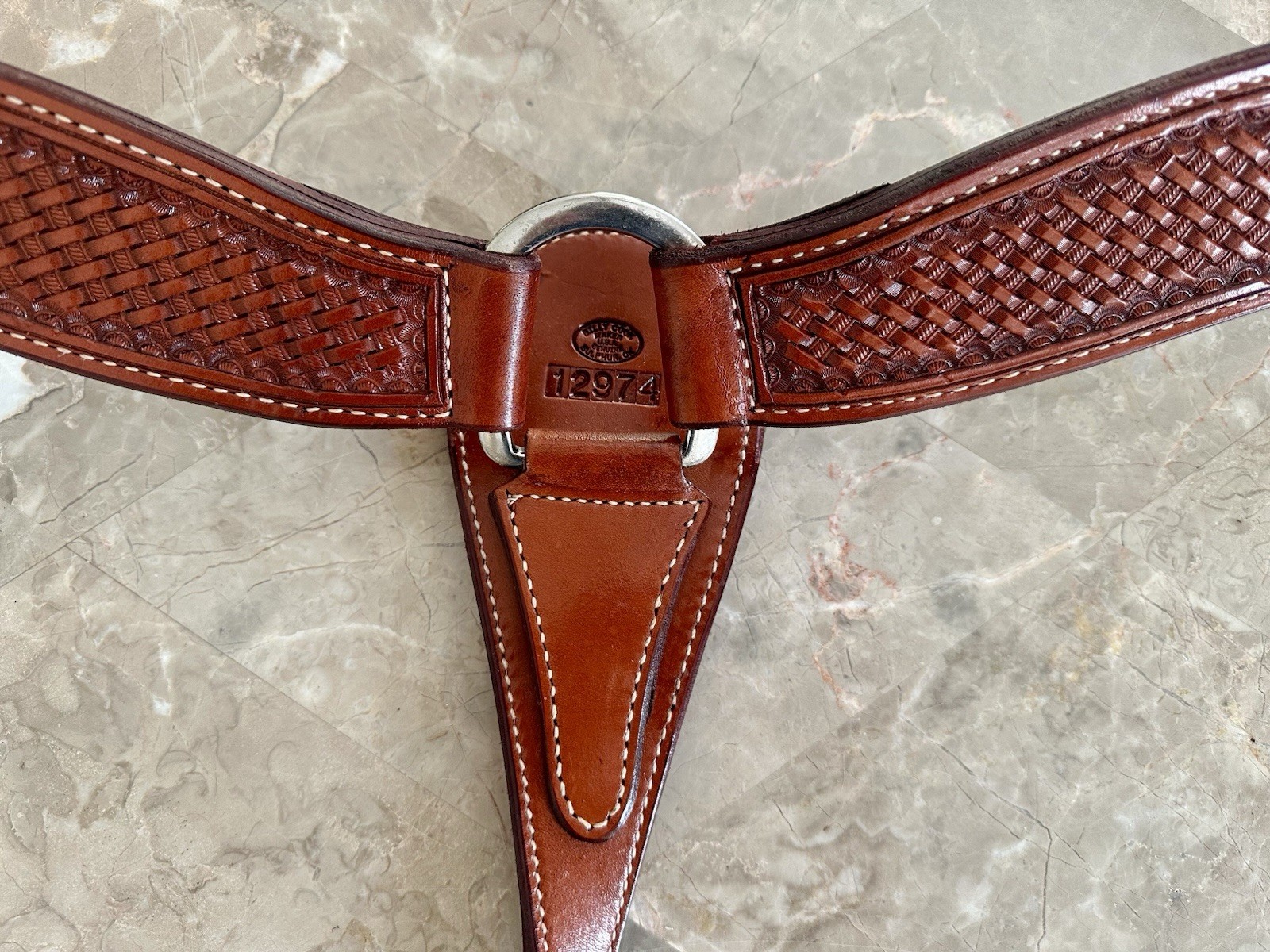 Billy Cook Western Leather Breast Collar Basket Weave Pattern 12974