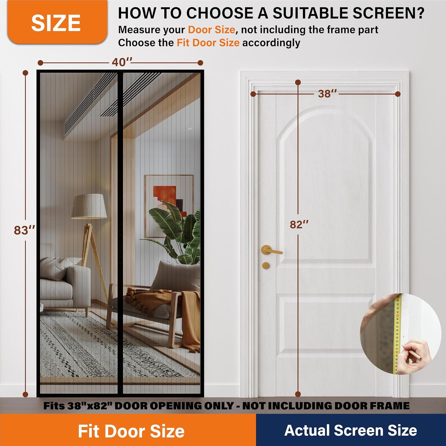 Mesh Screen with Magnetic Closure-Keeps Bugs Out Let Breeze In, Heavy Duty - Pet